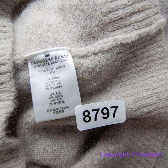 New! DESIGNER REMIX CHARLOTTE ESKILDSEN tyler Short Sleeve Wool Blend Sweater - Picture 10 of 10